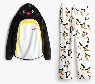 PINGU Fleece Pyjamas 6 to 24 Viral 3D Hoodie Top & Pants SOLD SEPARATELY Primark
