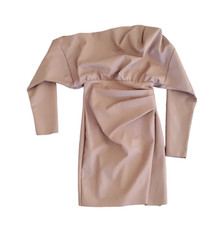 ASOS DESIGN Mini Dress Petite Size 00 Off Shoulder Faux Leather Blush Pink NWOT