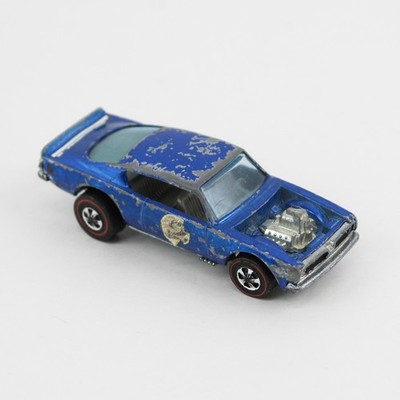 Vintage 1969 Hot Wheels Redline King Kuda Blue Significant Paint Wear Hong Kong