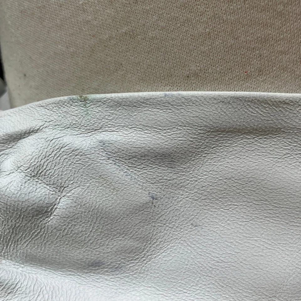 Handmade Leather Belt OOAK Tie Wrap 39” White Green Reptile Earthy Boho Western - Image 4 of 4