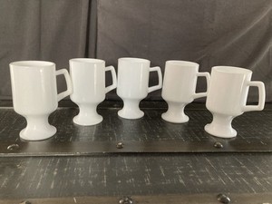 Vintage White Milk Glass Pedestal Mug (5)