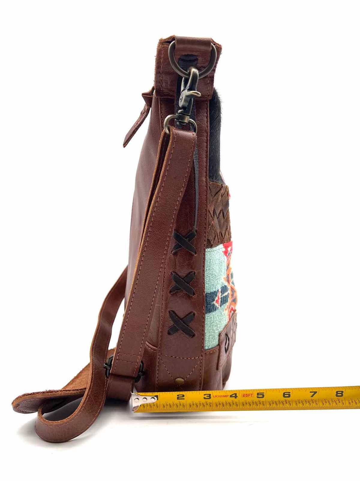 STS Brown/Multi Patchwork Leather Purses Crossbod… - image 7