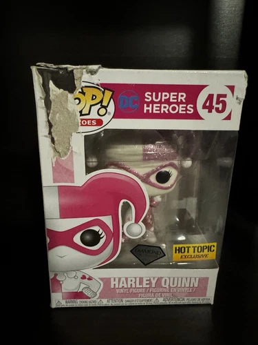 Funko Pop DC Super Heroes 45 Harley Quinn Hot Topic Exclusive Diamond Pink