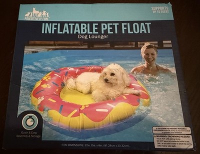 Pawsitively Fun Inflatable Pet Float Dog Lounger, up to 50 lbs, Pink Donut, 3 ft