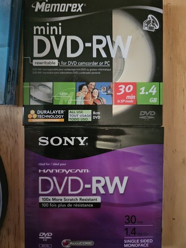 Huge Lot Of New DVD-RW/R/MINI DVD-RW w/ Cases & Sleeves - Picture 2 of 8