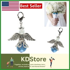 Wedding Angel Bouquet Charm Blue  Silver Tone, Zinc Metal, Bridal Gift