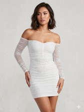 Windsor Showstopping In Rhinestone Mini Dress Size Small