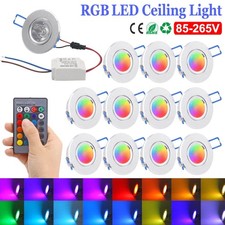 1-10 pcs LED Ceiling Spot Light Dimmable Recessed RGB Downlights Colors Changing