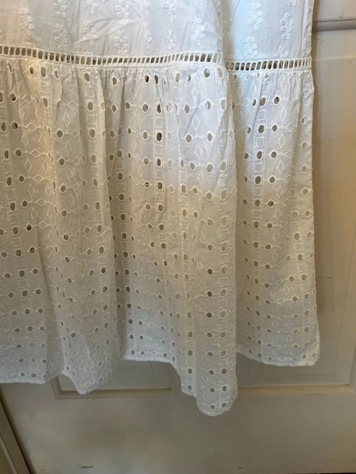 Vestido Camisa Desigual Bordado Midi Blanco Largo Nuevo con Etiquetas Talla XL Estilo 24SWVW5 Foto 3 de 4