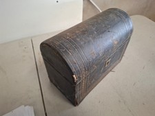 Antique Moroccan Leather Bound Stationery Box Desktop Paper Tidy c.1900