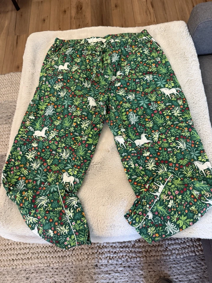 Anthropologie Printfresh Unicorn Garden Pajama Set Size Large - Image 3 of 4