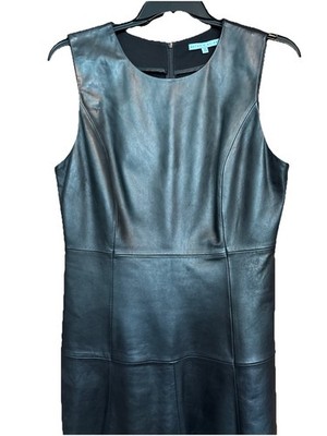 knee length dresses for ladies Antonio Melani Women's Kee Black Leather Bodice Long Sleeve Sheath Dre main image 1