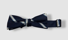 Tommy Hilfiger Men's Blue Stripe Pre-Tied Silk Bow-Tie