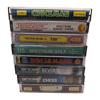 8x Sinclair ZX 16K 48K 128K Spectrum Spielepaket 1982-88 Vintage Retro Kassette