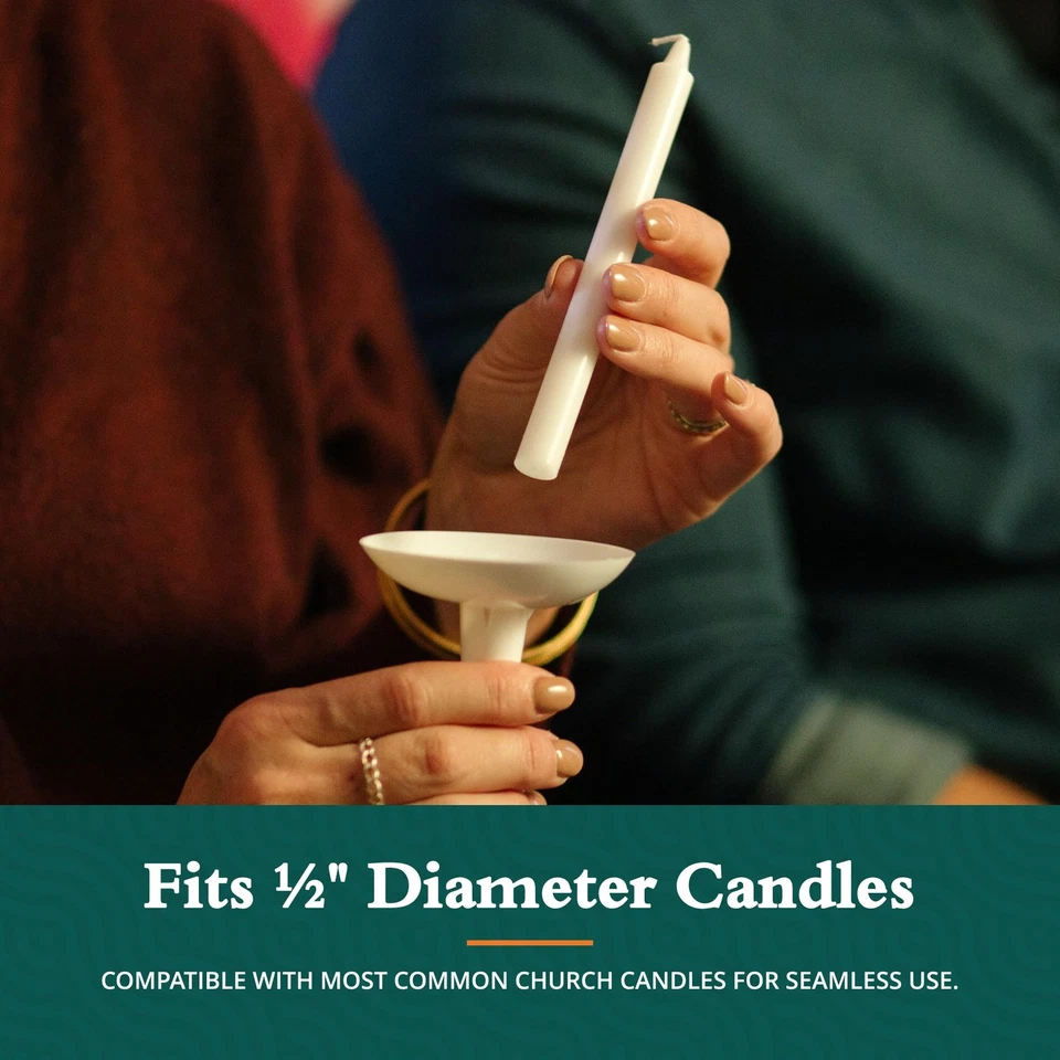 Candelabros de plástico reutilizables para candelabros de servicio de luces de velas - 50 piezas... Foto 4 de 4