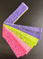 18 Piece Jelly Roll Strips - 2 1/2 " x WOF - 9 Designs- Die Cut  
