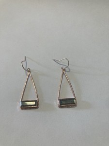 Authentic Marina Labradorite 18k Gold Plated Triangle Gem Stone Drop Earings