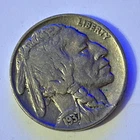 1937 Buffalo Nickel Poor Circulated Condition U.S. 5c Coin - 08