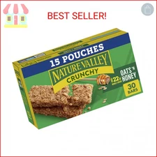 Nature Valley Crunchy Granola Bars, Oats 'n Honey, 1.49 oz, 15 ct, 30 bars
