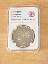 Queen Victoria 1844 Young Head Crown, personal grade AU-55 / NEF