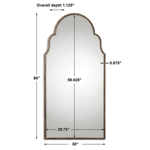 Uttermost Brayden Tall Traditional Metal Arch Mirror in Bronze - Picture 3 of 3
