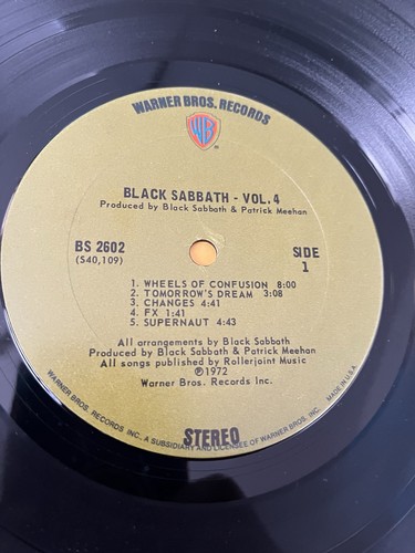 Black Sabbath Band 4 LP Vinyl 1972 BS2602 WB Green Labels Ozzy Heavy Metal sehr guter Zustand