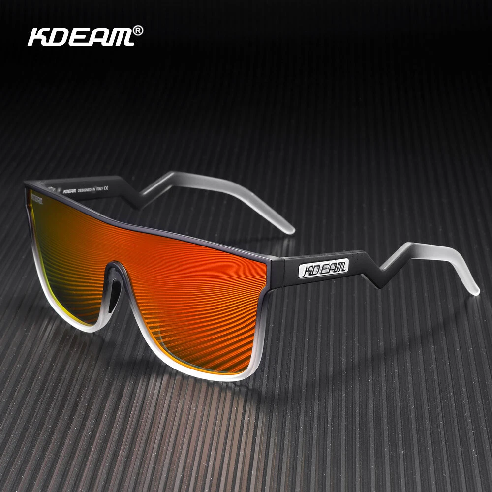 KDEAM Flat Top Large Square Polarized Sunglasses Sports Cycling Driving  Glasses