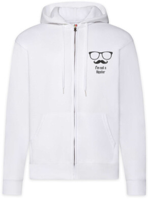 I'm Not A Hipster Zipper Hoodie Fun Nerd Beard Computer Scientist Admin Coder