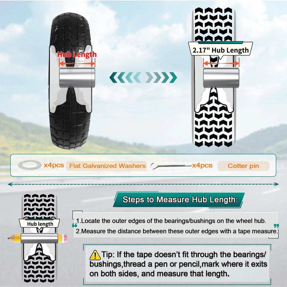 4PCS Upgrade 𝟏𝟑"(4.00-6) Flat-Free Solid Rubber Tires - Image 3 of 4