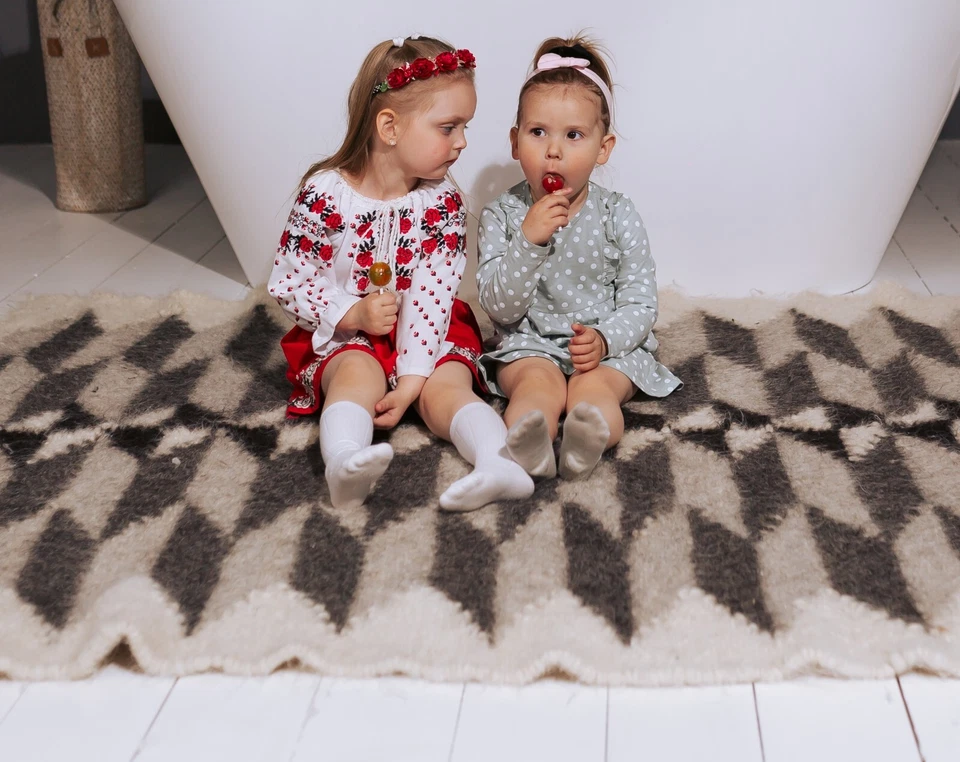 Manta de lana 100 % lana de oveja natural | Sofá cama grueso cálido hecho a mano Foto 2 de 4