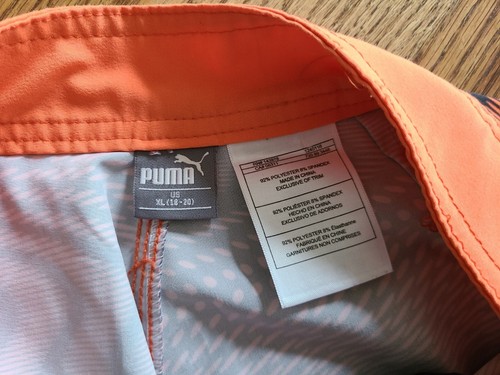 Puma Surf Board Swimming Shorts Trunks Boy's Size XL (18-20) Black/Orange - Picture 6 of 6