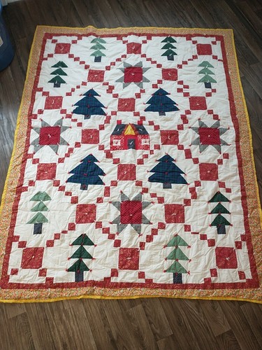 Path To Grandma's Quilt Fun Bright Fabrics Handmade Hand tied Unique Winter