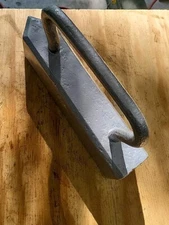 Antique 21 LB  Cast Iron Commercial SAD Iron Smooth Handle Silver 12 Inches Long