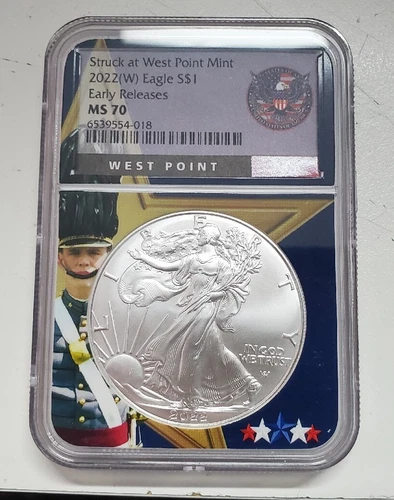 2022 (W) American Silver Eagle NGC MS 70 Early Releases-West Point Academy Label
