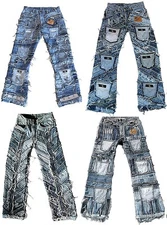 TICILA Seven Star Biker Hardcore Denim Ripped Jeans 30/31/32/33/34/36/38/40/42
