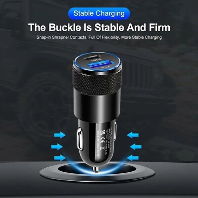 Type-C Car Charger Adapter 30W Fast Charge USB PD For iPhone 15 14 13 12 Pro Max