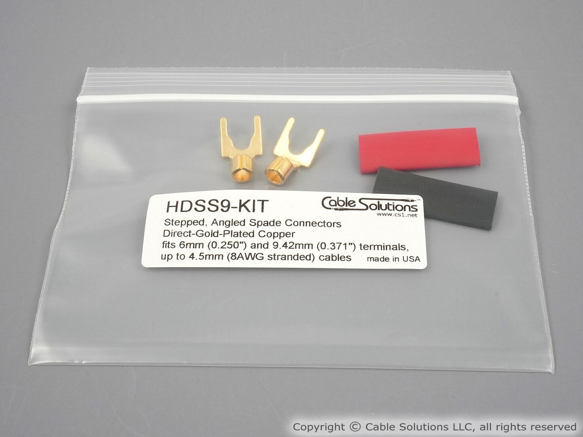 Direct-Gold Angled Spades speaker cable connectors Vampire