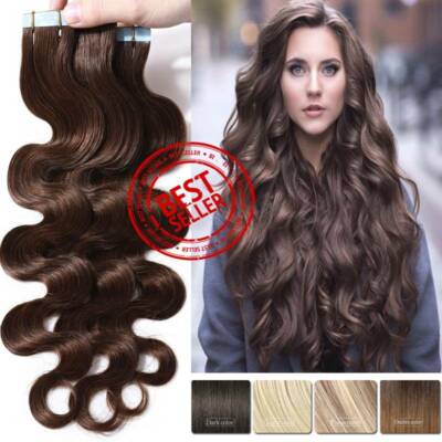 Brazilian Real Thick Wefts 8A 100G 40PCS Tape In 100 Remy Human Hair Extensions