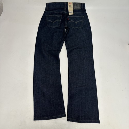 LEVI's 511 Boys' Slim Fit Jeans, Blue Dark Wash, 14 REG 27x27 Youth - Picture 2 of 10