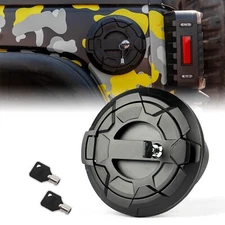 Black Gas Tank Cap Fuel Filler Door Cover Locking For 07-18 Jeep Wrangler JK JKU