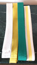 Lot 4 Martial Arts 1.75" Wide Size 5 Yellow Green Karate Taekwondo Uniform Belt
