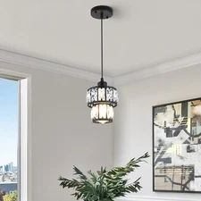 Crystal Pendant Light Chandelier Fixture Kitchen Island Hanging Lamp Sliver Gold