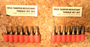 Tamper Proof Torx Bit Set T-7 to 25 Electrical, T-10 to 40 Automotive 14 Pieces