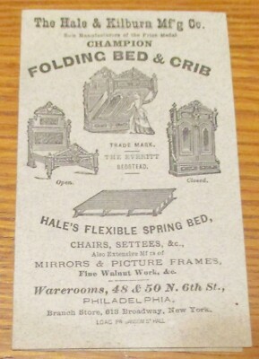 1876 Philadelphia Centennial Exposition The Hale & Kilburn Mfg. Co.  Ad. Card