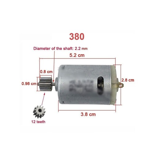 Motors for Kids Electric Car 550 RS390 RS380 12V 6V DL555 24V 10 Teeth 1 cm - Picture 24 of 161