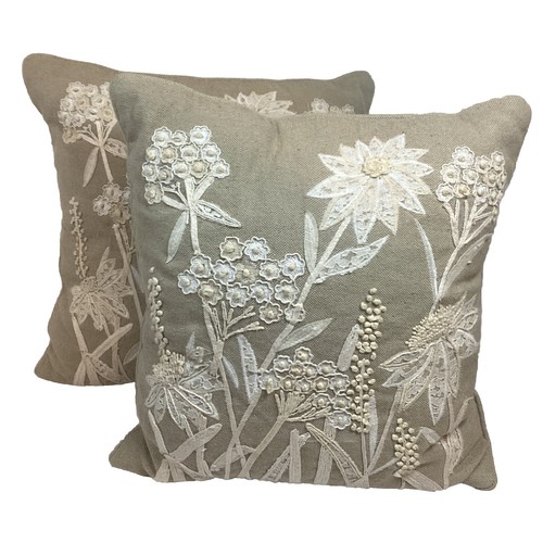 Pier 1 Imports BOHO Embroidered Appliquéd Floral Throw Pillow 17x17” - Picture 13 of 13