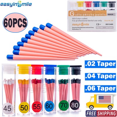 Gutta Percha Points .02/.04/.06 Taper for Dental Root Canal Endodontic Treatment