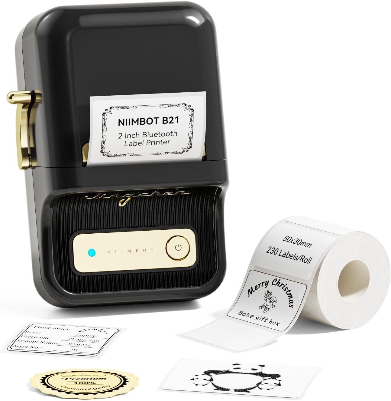 Portable 2-Inch Thermal Label Maker Machine with Tape Sticker Printer-image