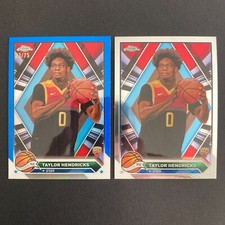 Taylor Hendricks 2023-24 Topps Chrome Blue Refractor /75 Rookie Card 147 Base RC