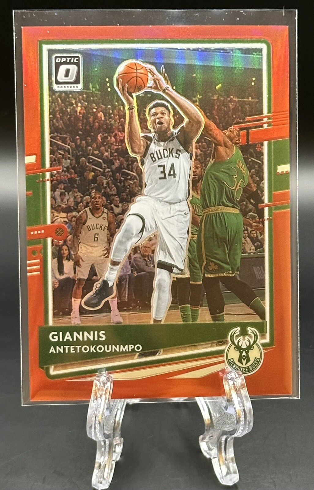 Giannis Antetokounmpo 2020-21 Panini Donruss Optic #29 Red Prizm 81/99! Bucks